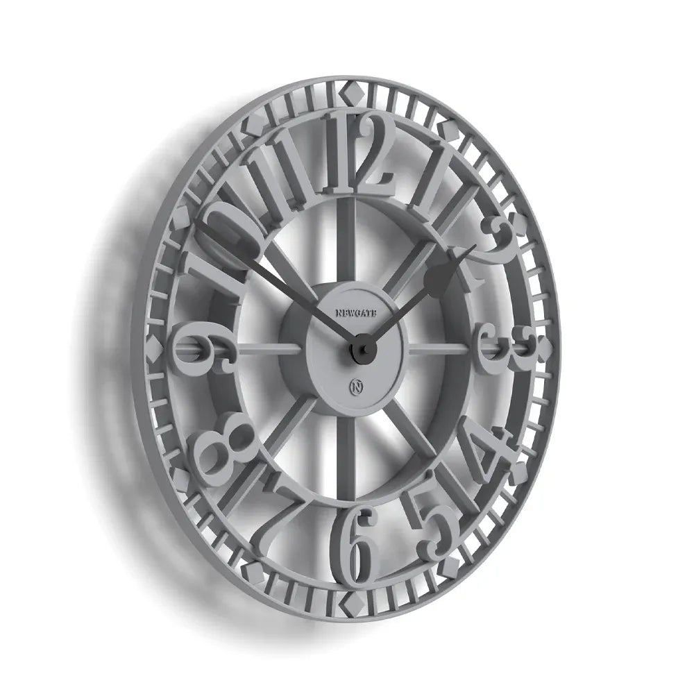 Newgate Warehouse Wall Clock-Clockwork Grey V398-NG-WAREH-CGY