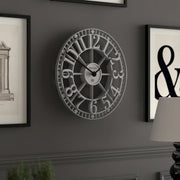 Newgate Warehouse Wall Clock-Clockwork Grey V398-NG-WAREH-CGY