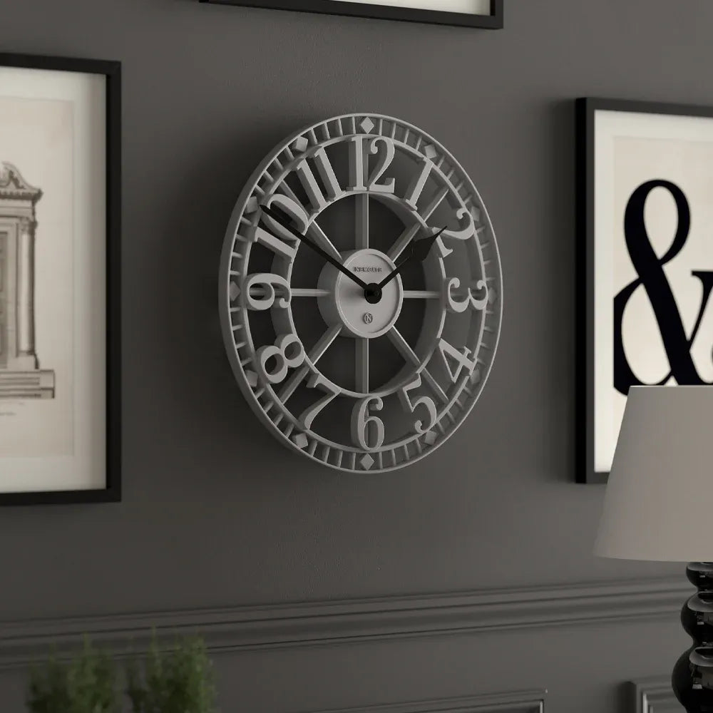 Newgate Warehouse Wall Clock-Clockwork Grey V398-NG-WAREH-CGY