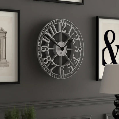 Newgate Warehouse Wall Clock-Clockwork Grey V398-NG-WAREH-CGY