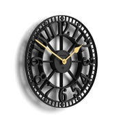 Newgate Warehouse Wall Clock-Black V398-NG-WAREH-K