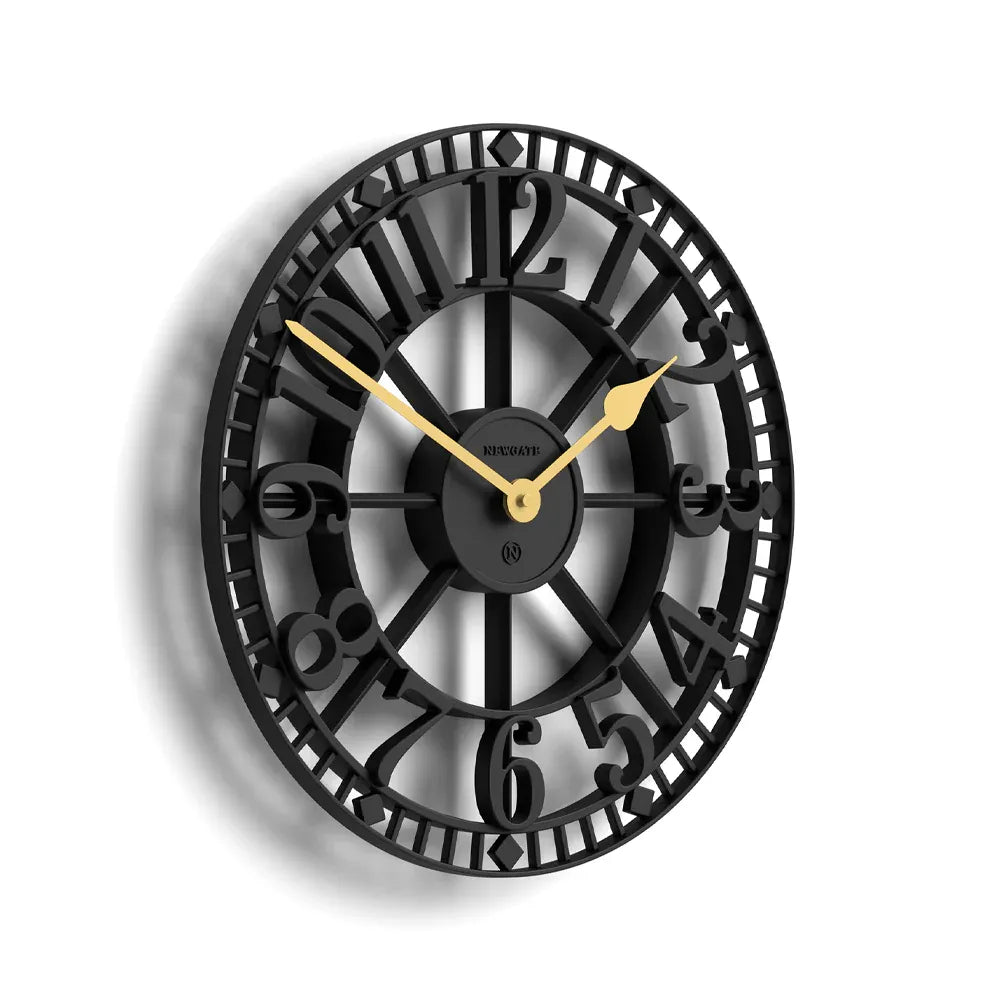 Newgate Warehouse Wall Clock-Black V398-NG-WAREH-K