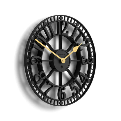 Newgate Warehouse Wall Clock-Black V398-NG-WAREH-K