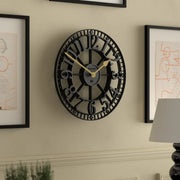 Newgate Warehouse Wall Clock-Black V398-NG-WAREH-K