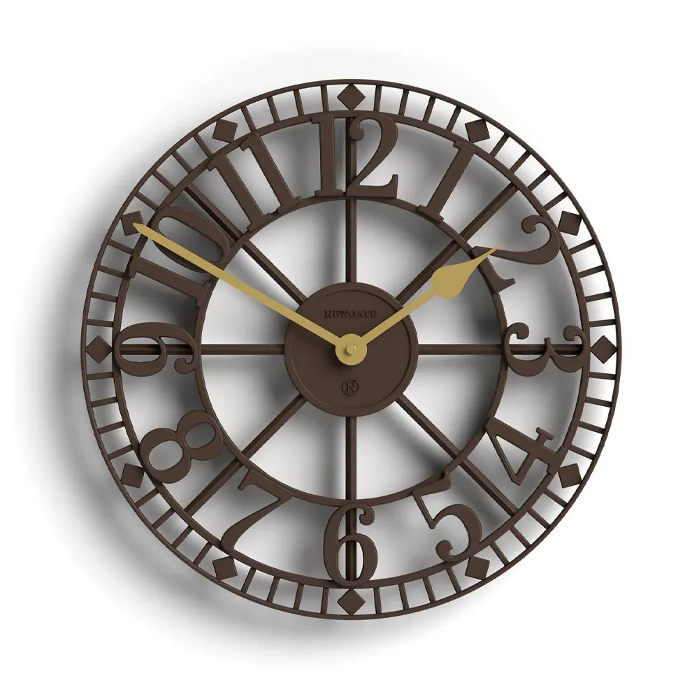 Newgate Warehouse Wall Clock-Mocha Brown V398-NG-WAREH-MB