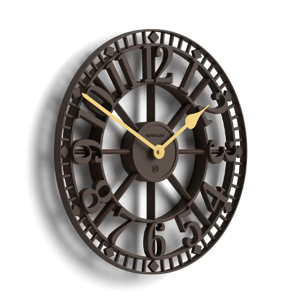 Newgate Warehouse Wall Clock-Mocha Brown V398-NG-WAREH-MB