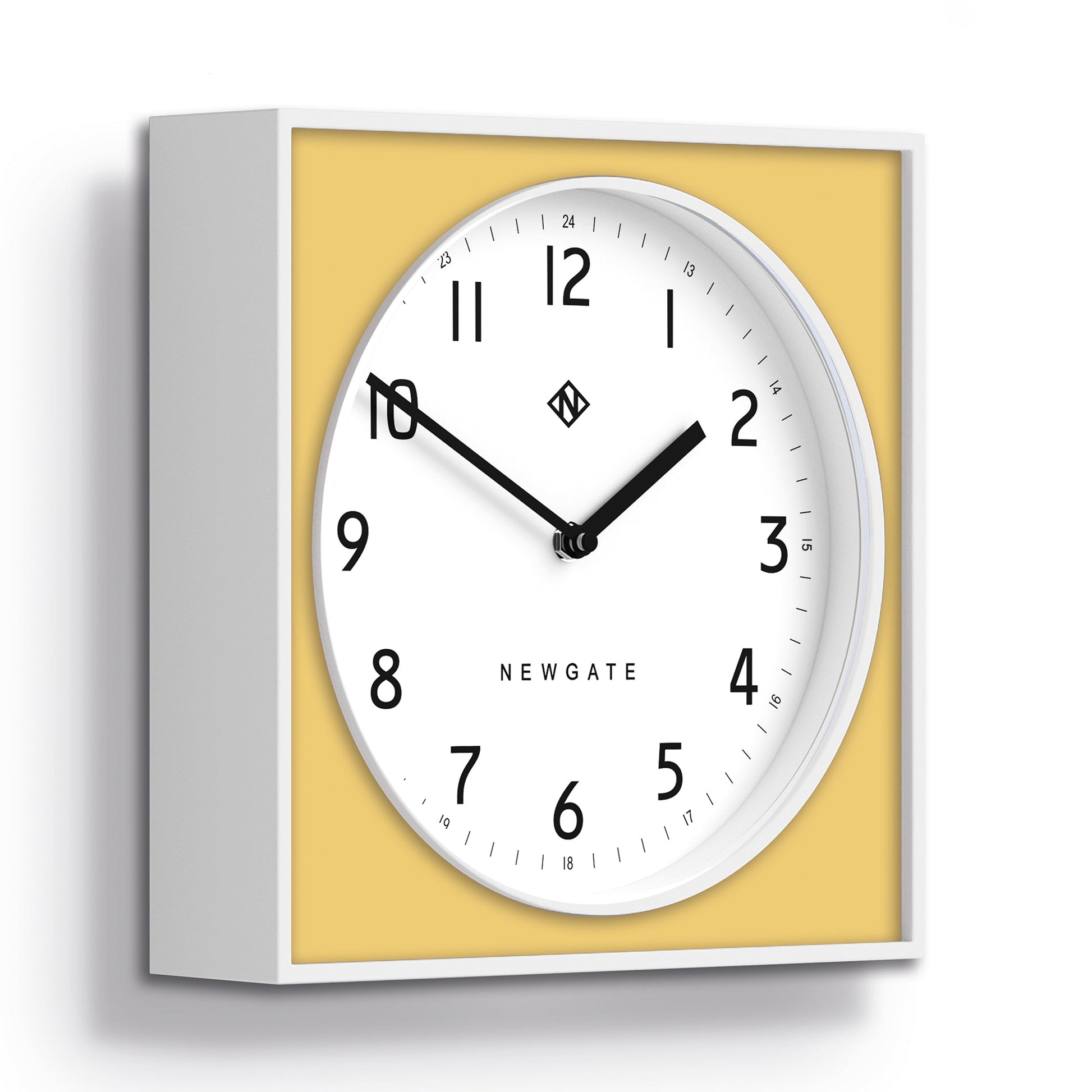 Newgate Burger & Chips Wall Clock Cheeky Yellow V398-NGBURG261WCHY