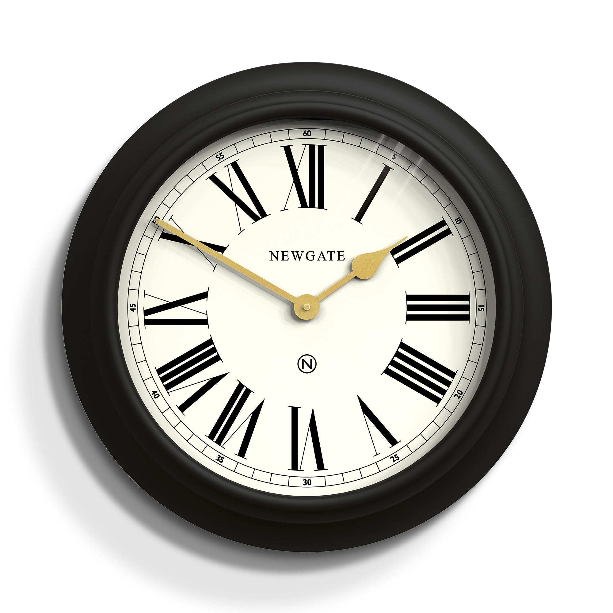 Newgate Chocolate Shop Wall Clock Silicone Cave Black & Cream V398-NGCHOC737CK