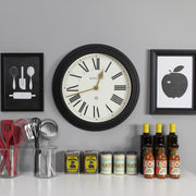 Newgate Chocolate Shop Wall Clock Silicone Cave Black & Cream V398-NGCHOC737CK