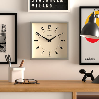 Newgate Jones Box Wall Clock Grey V398-NGJBOX219PGY