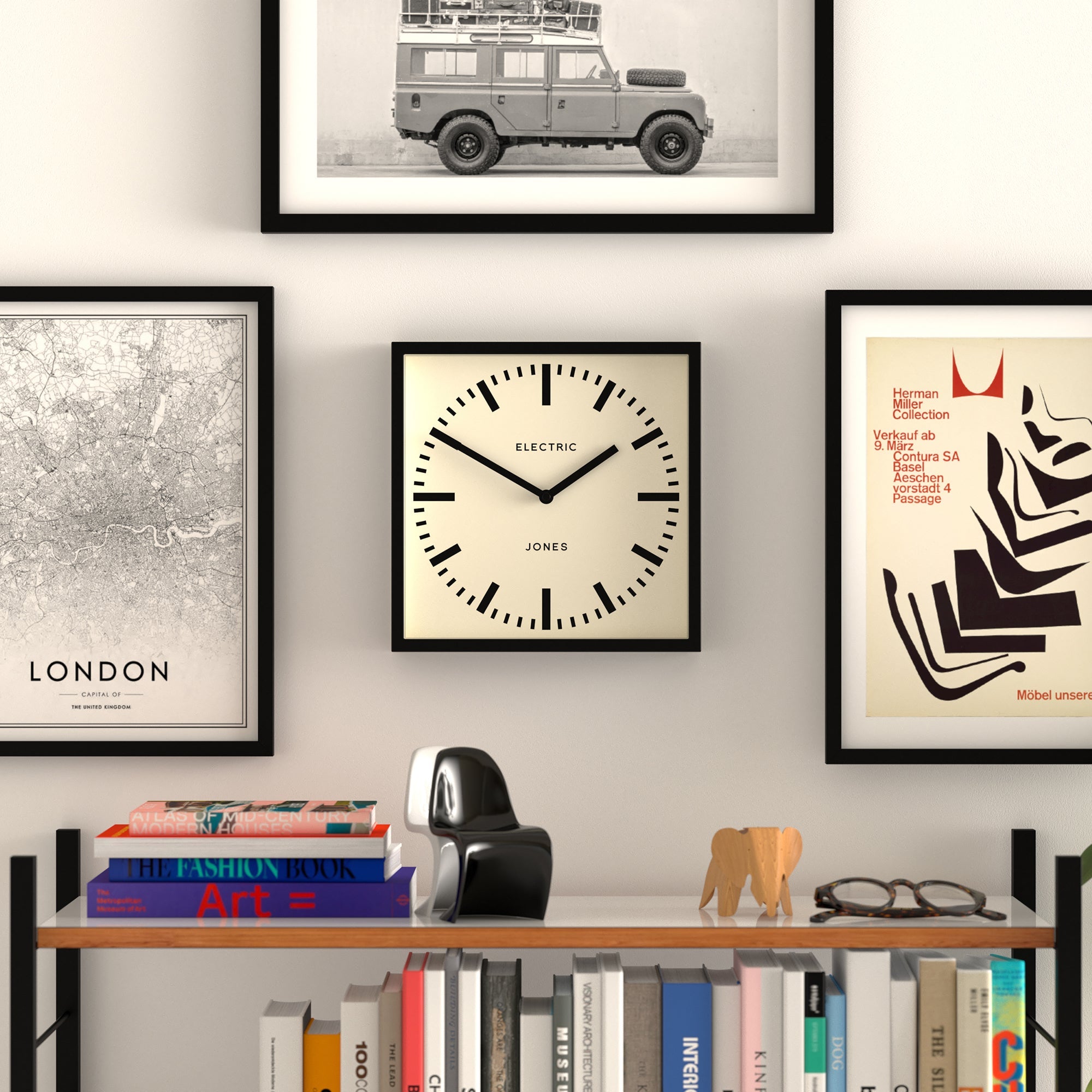Newgate Jones Box Wall Clock Black V398-NGJBOX38K