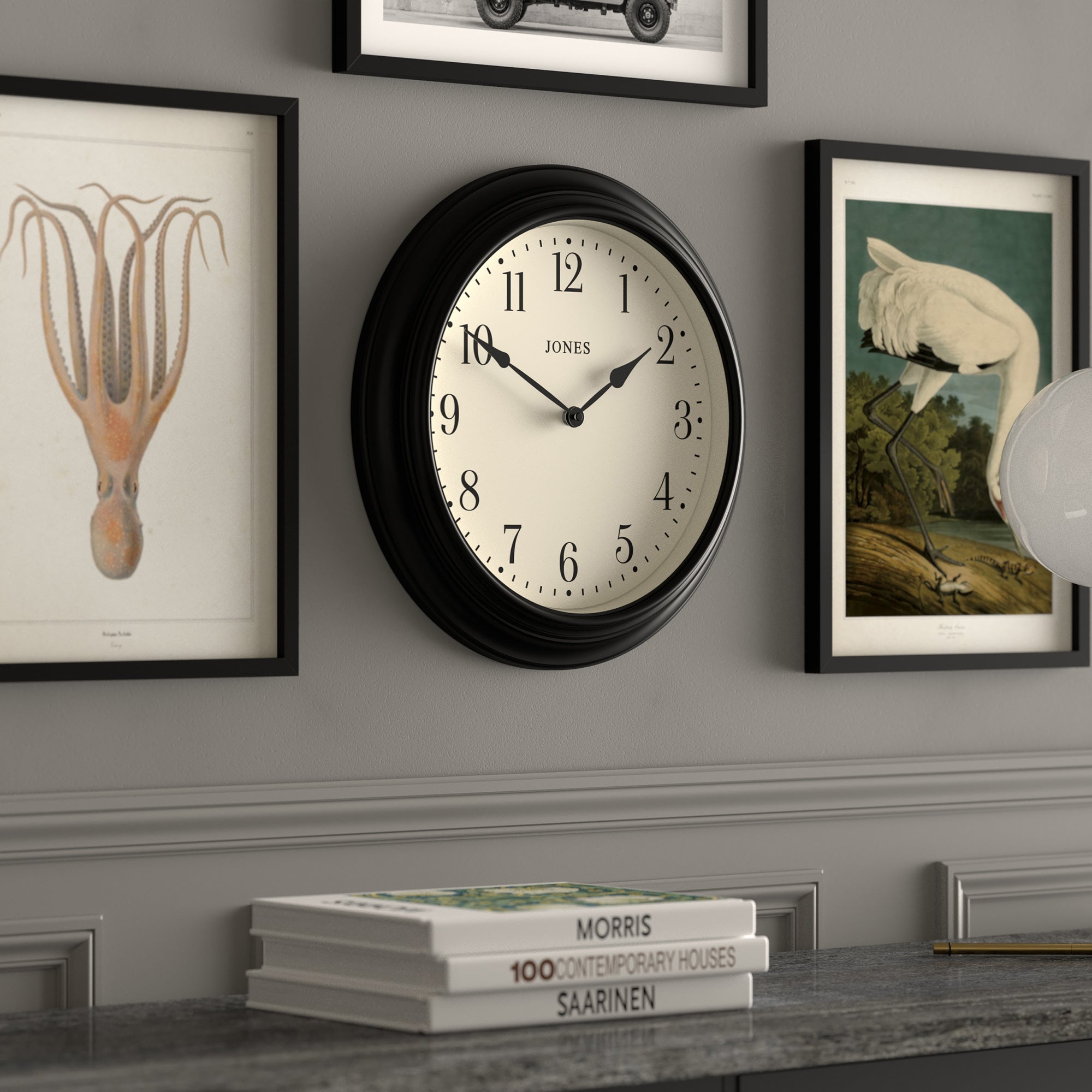 Newgate Jones Supper Club Clock Black V398-NGJSUP144K