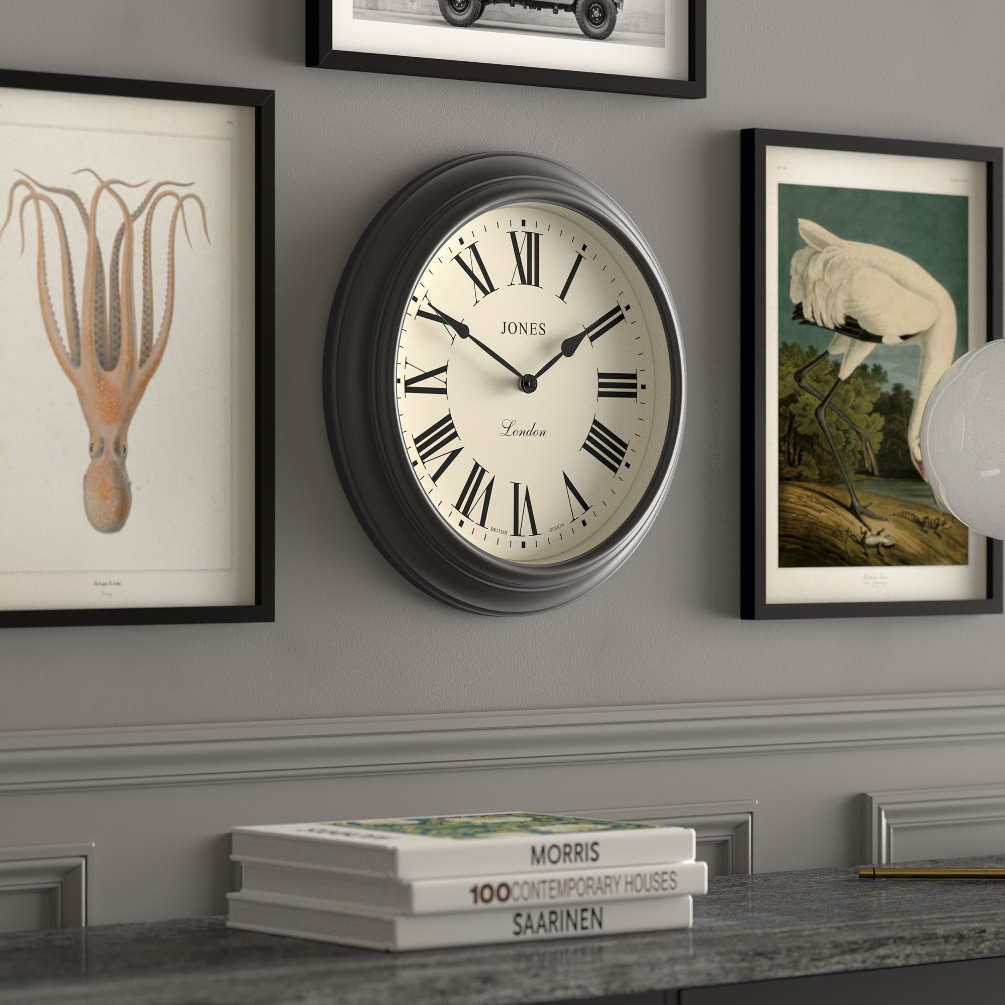 Newgate Jones Supper Club Clock Charcoal Grey V398-NGJSUP319GGY