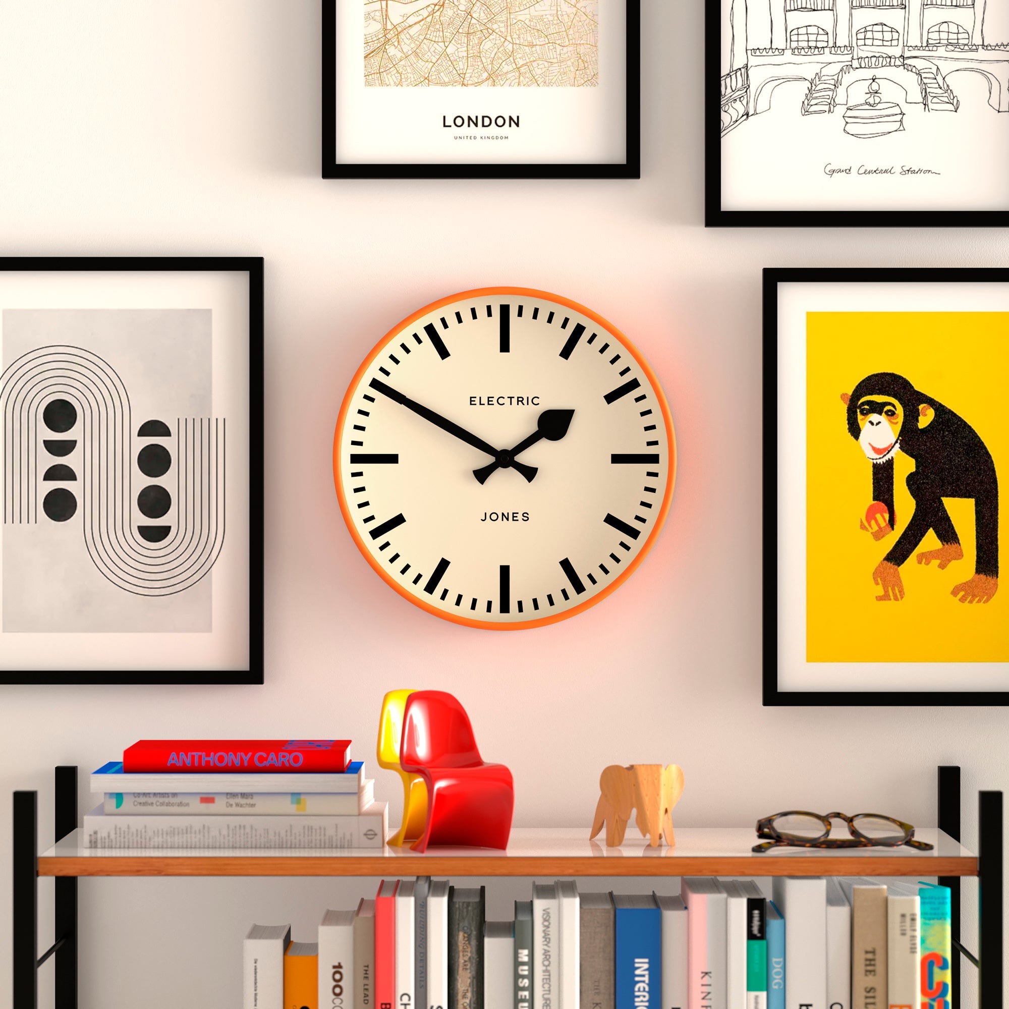 Newgate Jones Railway Wall Clock Orange V398-NGJTIG38FO