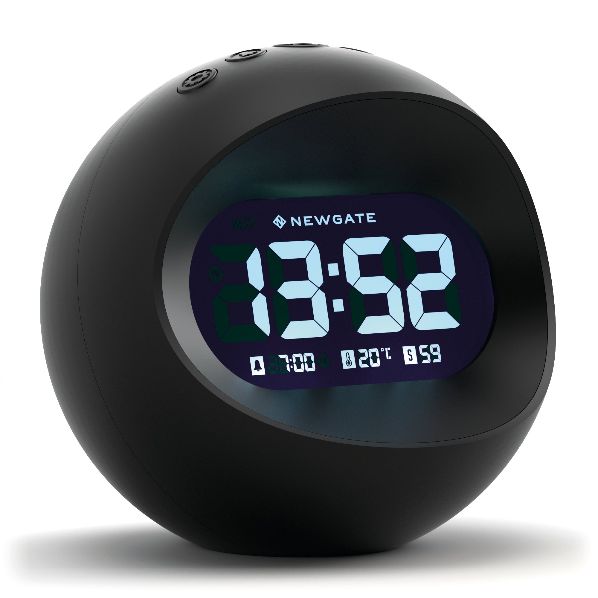 Newgate Centre Of The Earth Lcd Alarm Clock Black V398-NGLCD/COTE1
