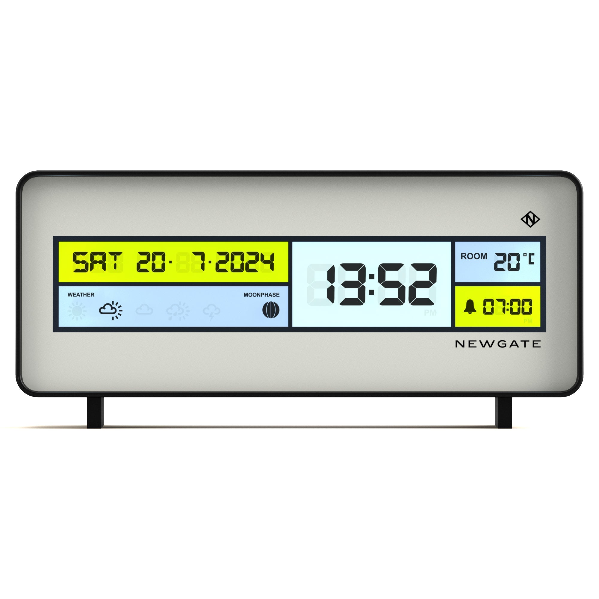 Newgate Futurama Lcd Alarm Clock Black Case White Lens V398-NGLCD/FUTUR2