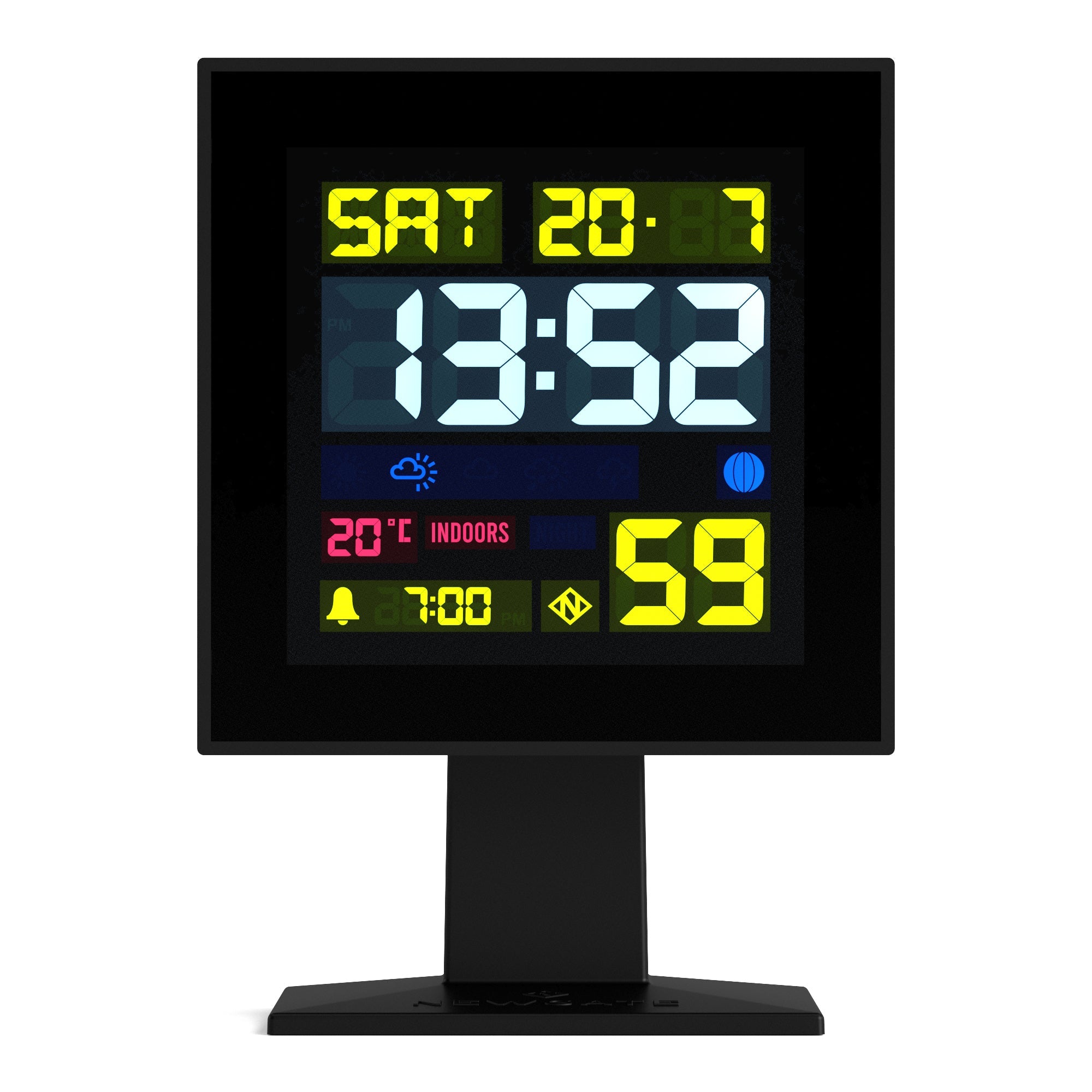 Newgate Monolith Lcd Alarm Clock Black V398-NGLCD/MONO1