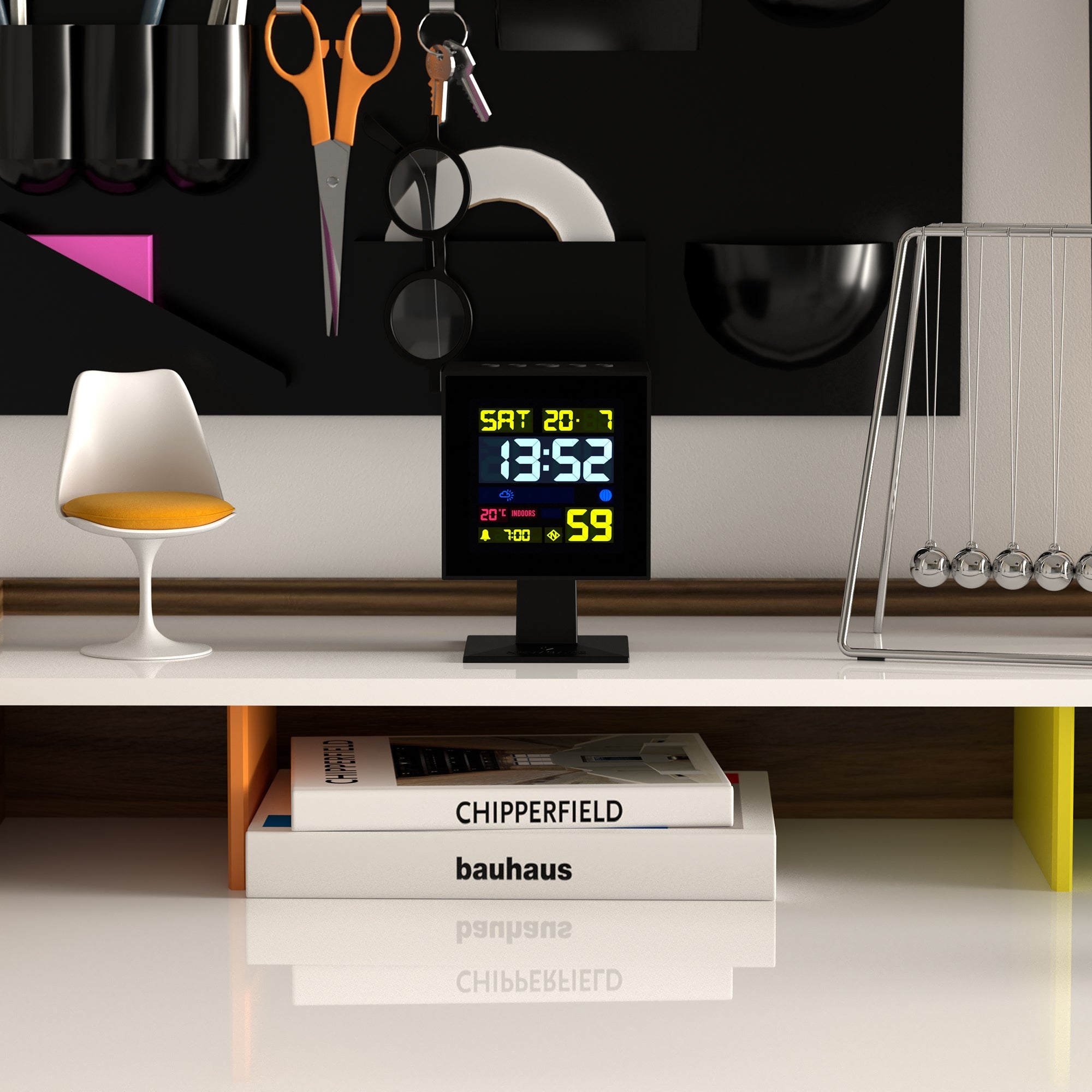 Newgate Monolith Lcd Alarm Clock Black V398-NGLCD/MONO1