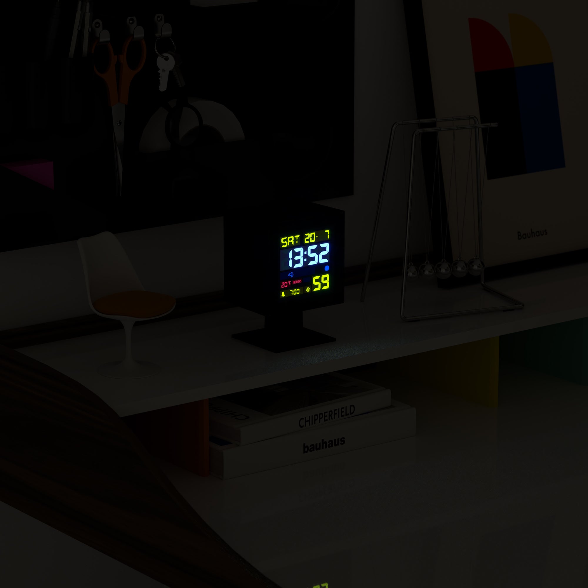 Newgate Monolith Lcd Alarm Clock Black V398-NGLCD/MONO1