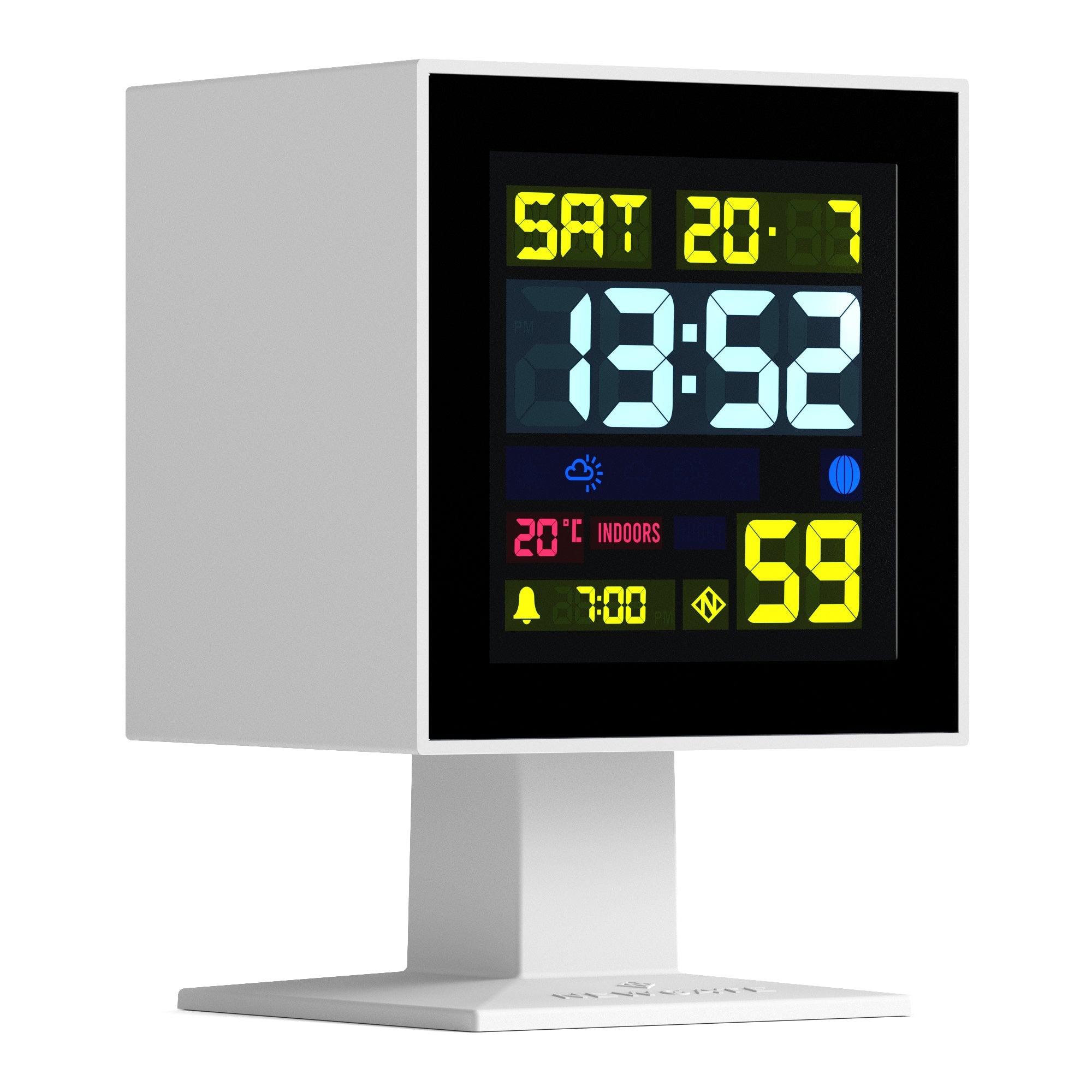 Newgate Monolith Lcd Alarm Clock White V398-NGLCD/MONO2