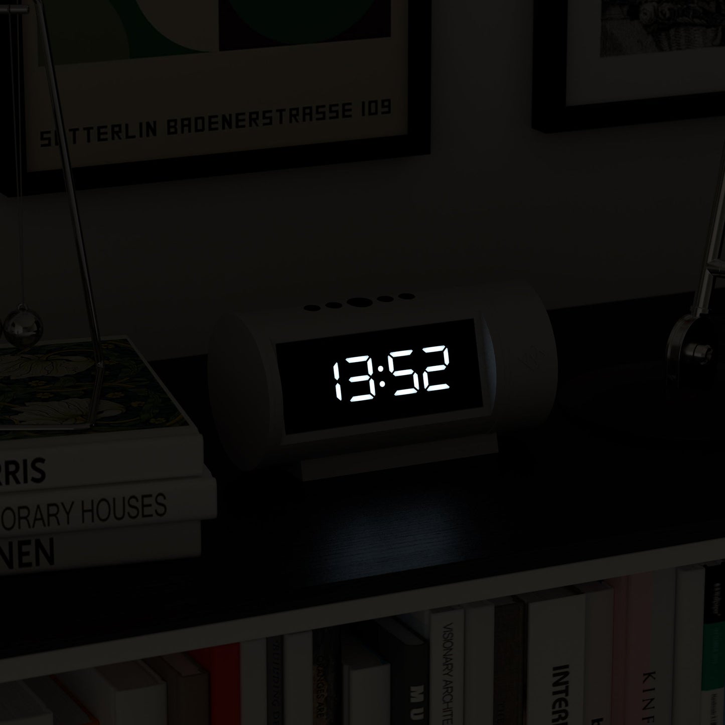 Newgate Pil Led Alarm Clock White V398-NGLED/PIL2