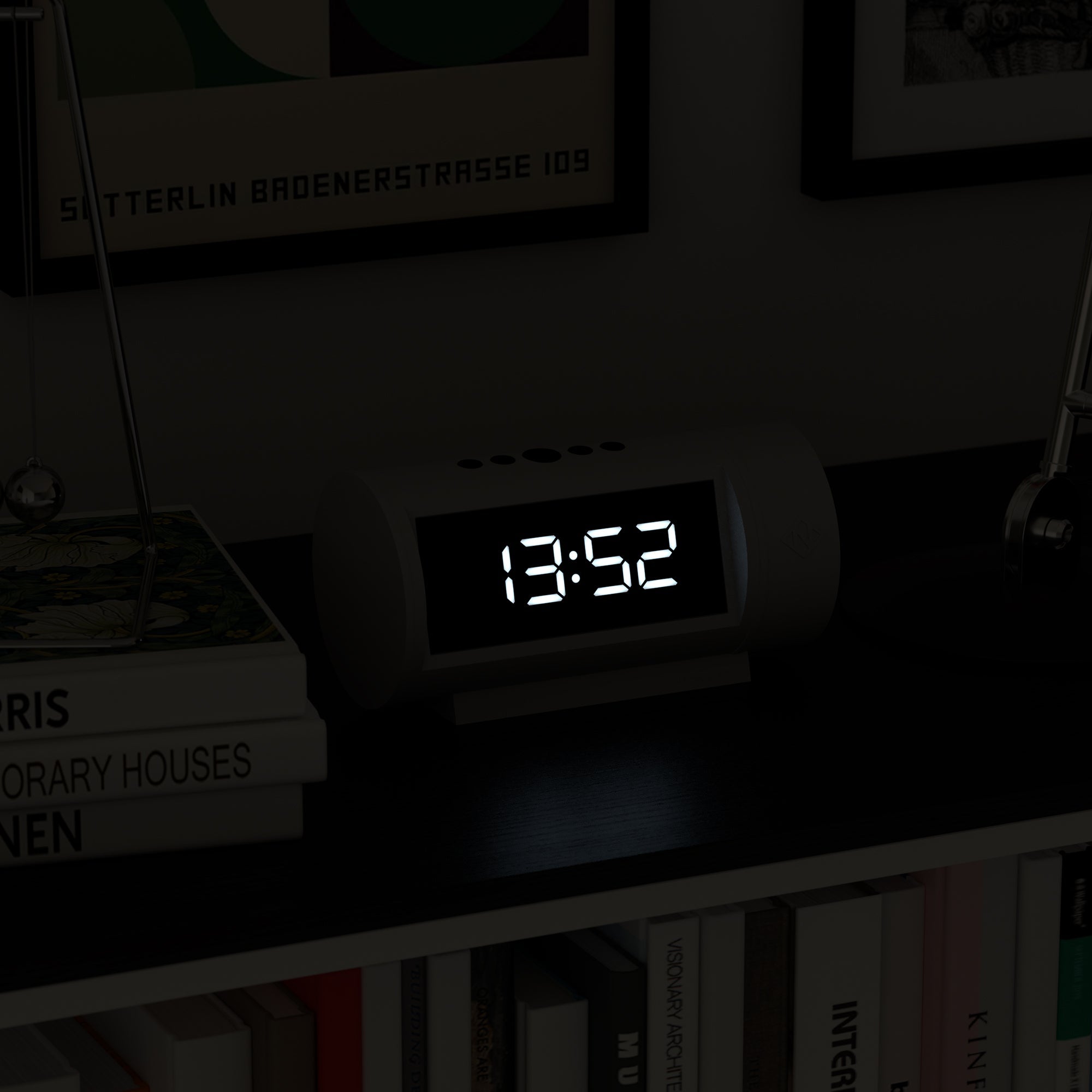 Newgate Pil Led Alarm Clock White V398-NGLED/PIL2