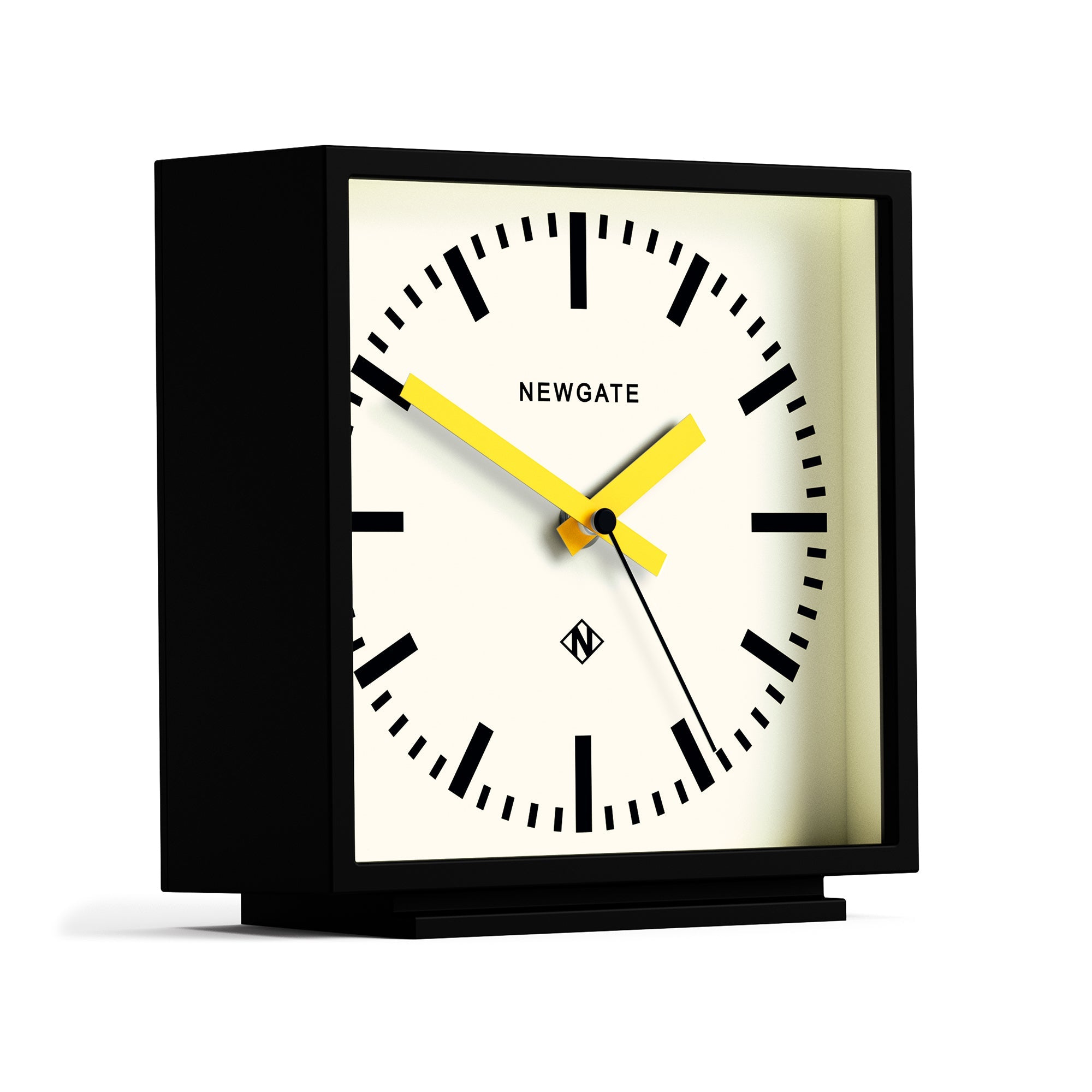 Newgate Amp Mantel Clock Black With Yellow Hands V398-NGMAN/AMP390KCY