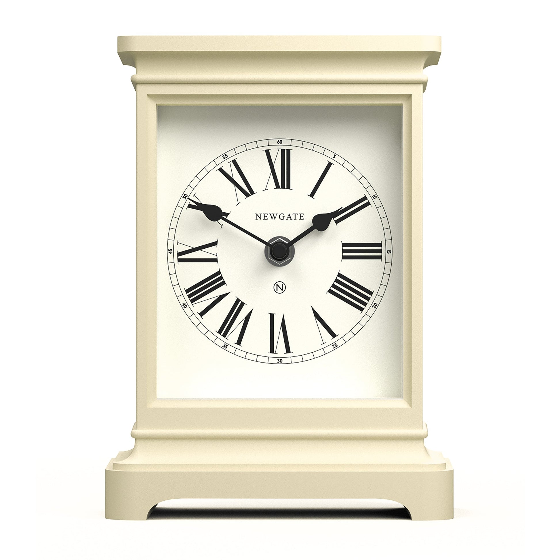 Newgate Time Lord Mantel Clock Matte Linen White V398-NGMAN/TLOR187LW