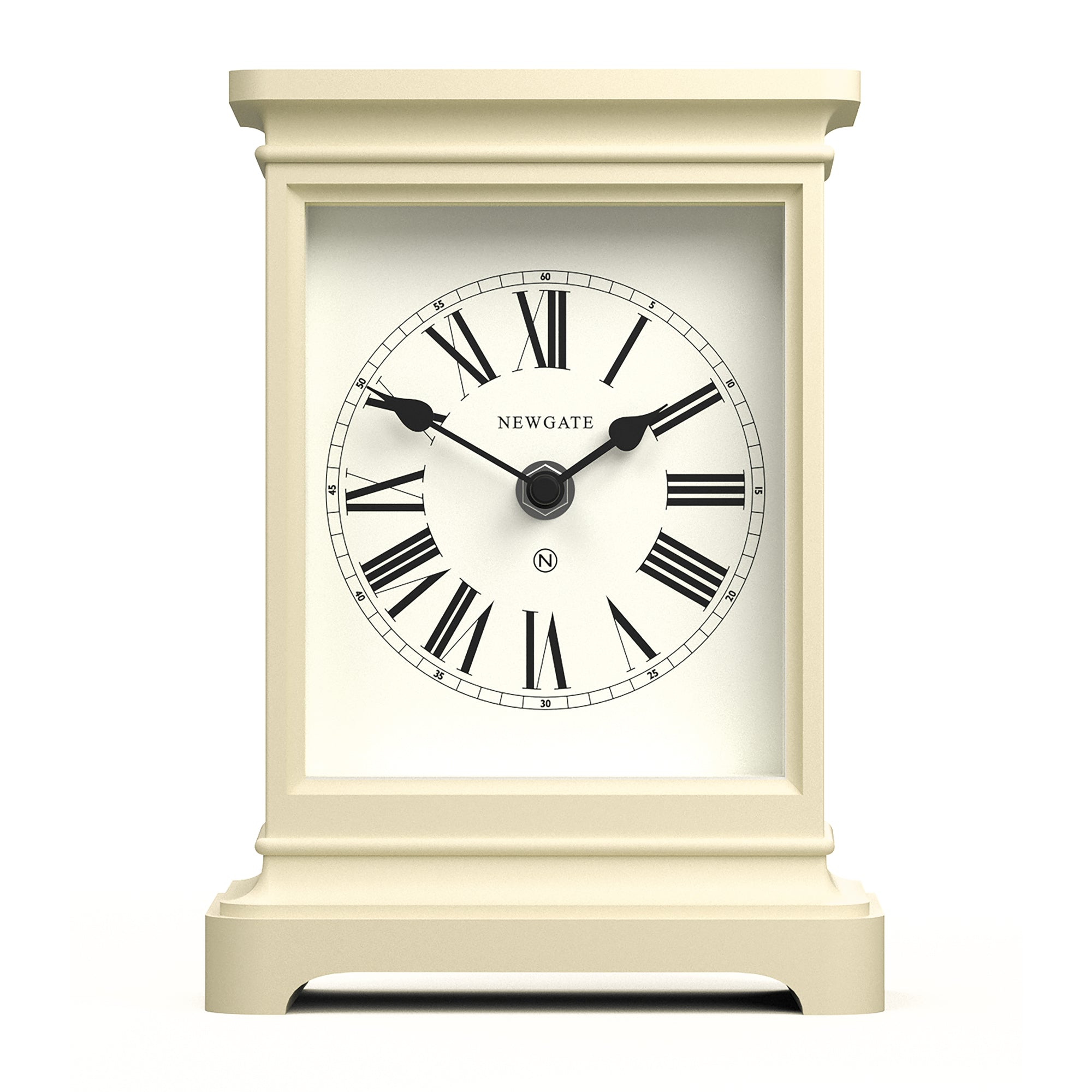 Newgate Time Lord Mantel Clock Matte Linen White V398-NGMAN/TLOR187LW