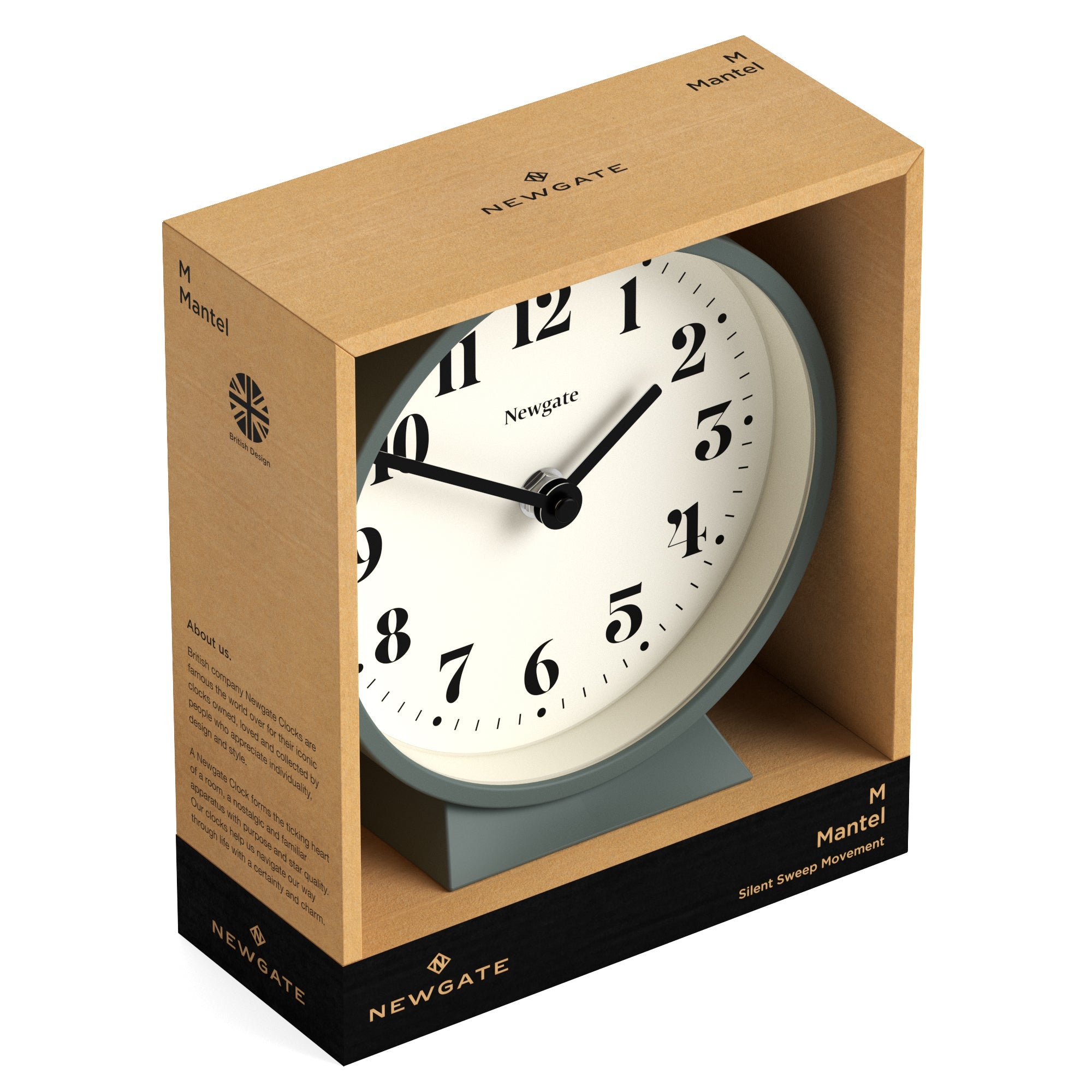 Newgate Theatre Mantel Clock Asparagus Green V398-NGMMAN240ASG
