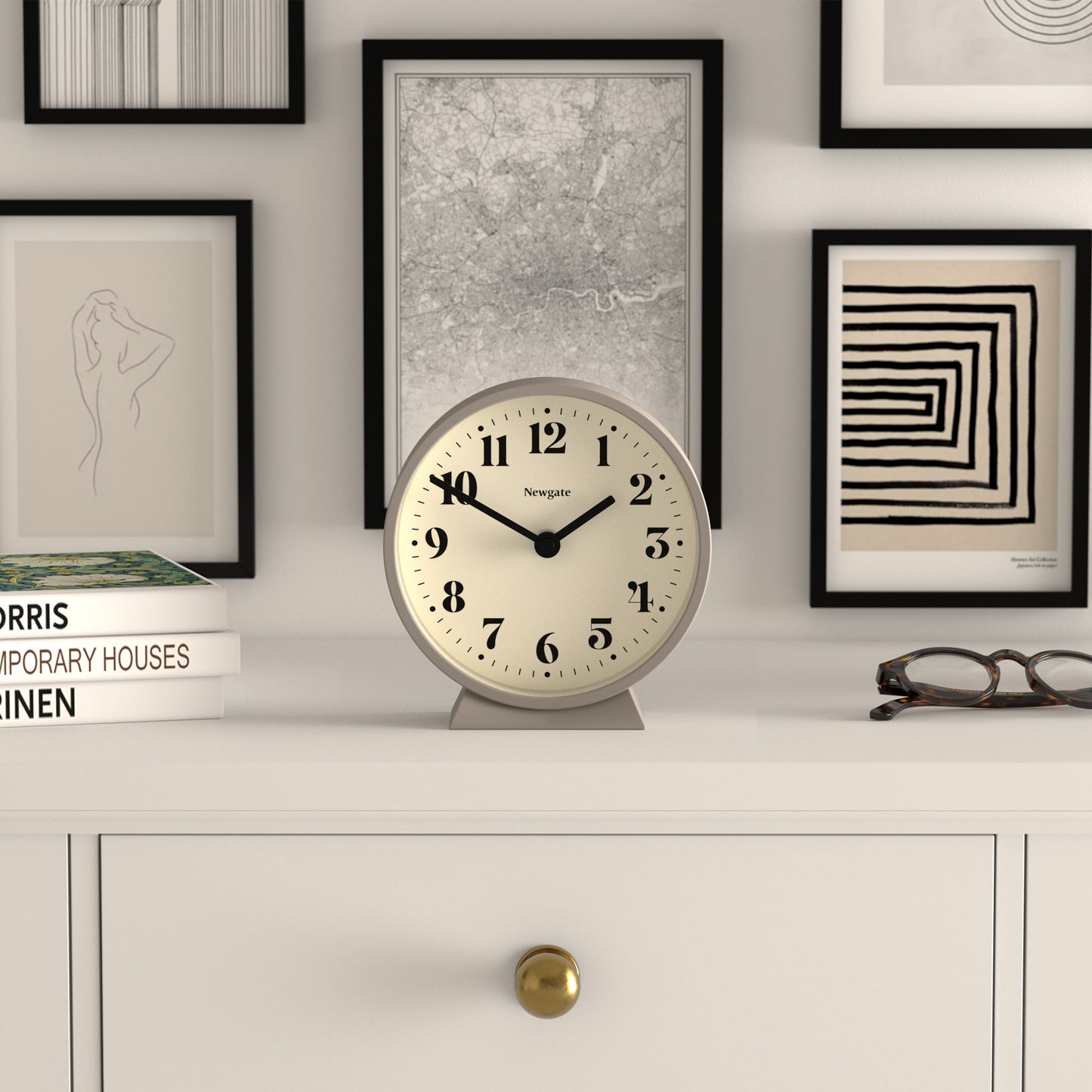 Newgate Theatre Mantel Clock Stone V398-NGMMAN240ST