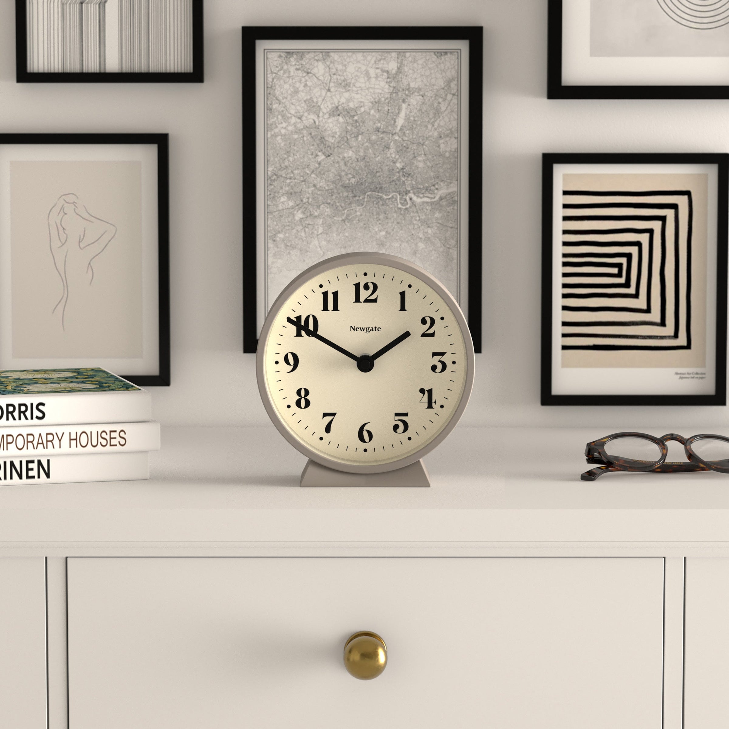 Newgate Theatre Mantel Clock Stone V398-NGMMAN240ST