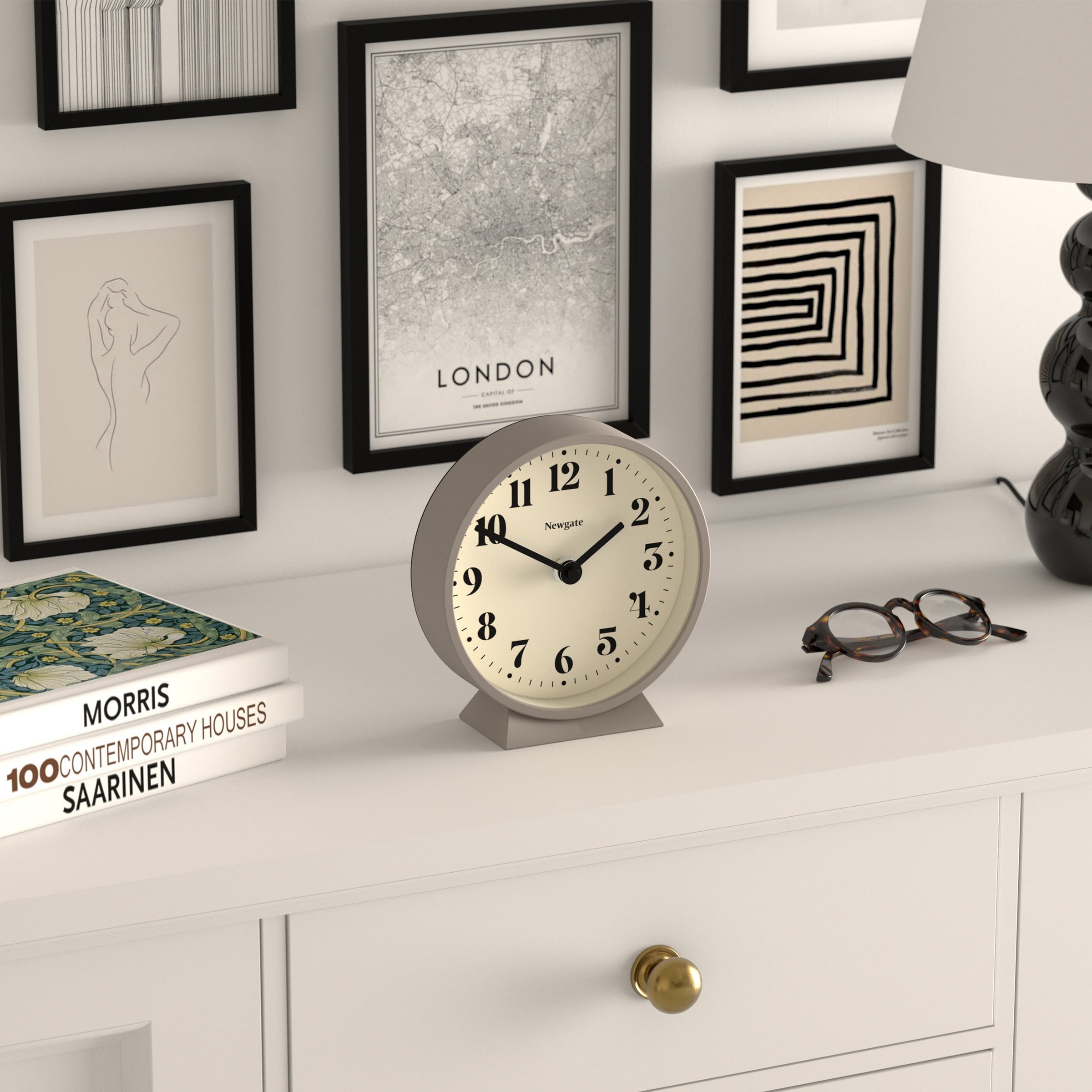 Newgate Theatre Mantel Clock Stone V398-NGMMAN240ST