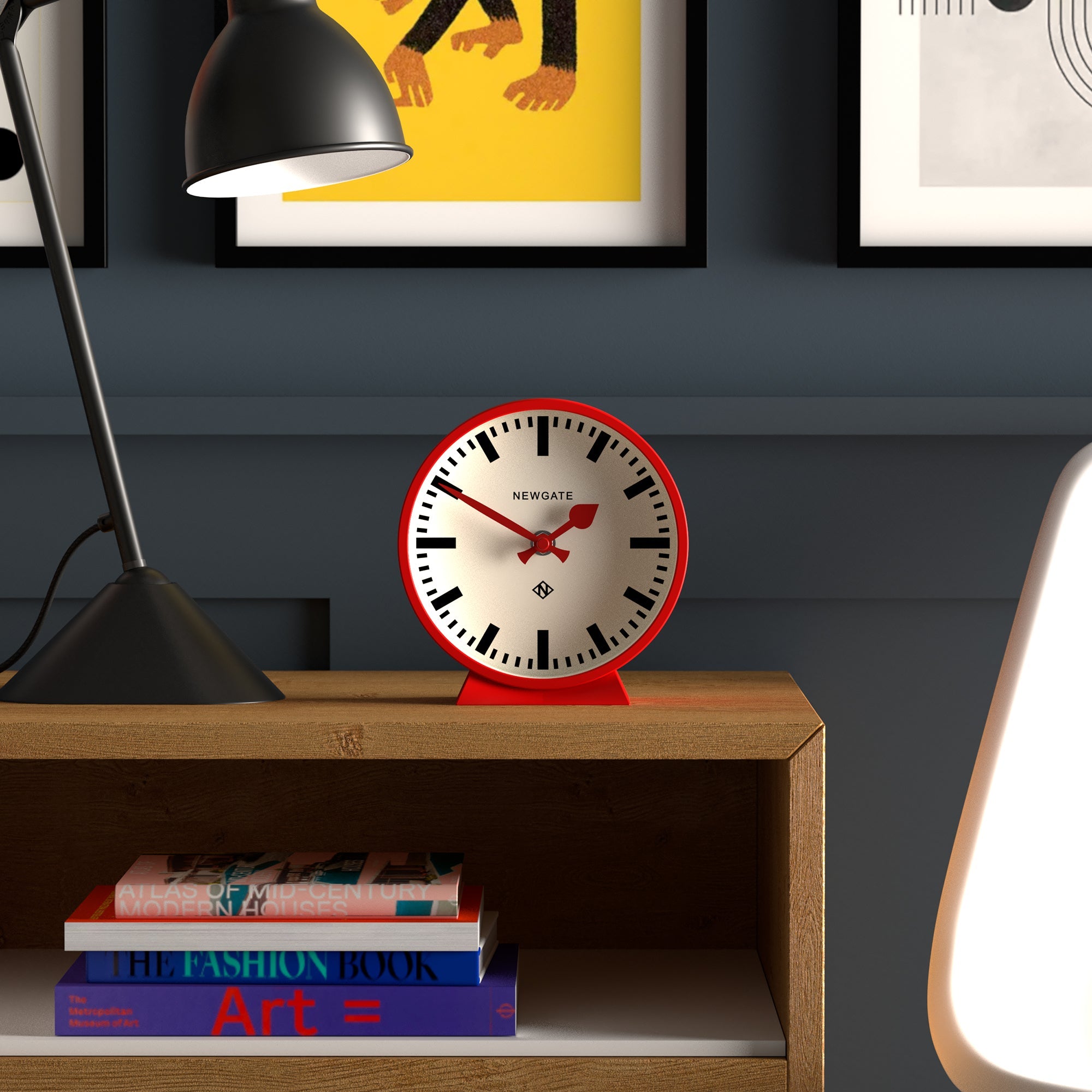 Newgate Railway Mantel Clock Fire Engine Red V398-NGMMAN390FER