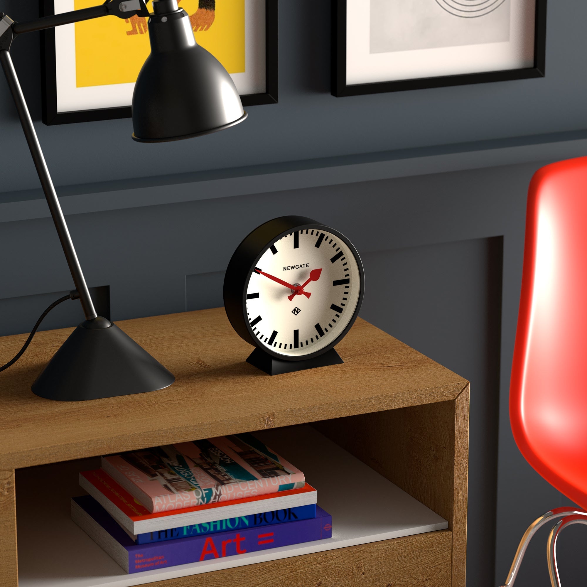 Newgate Railway Mantel Clock Cave Black V398-NGMMAN390K