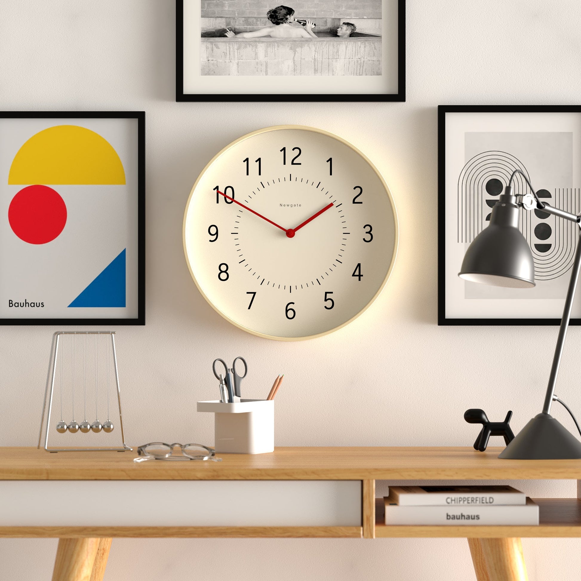 Newgate Monopoly Plywood Wall Clock With Red Hands V398-NGMON264PLY40FR