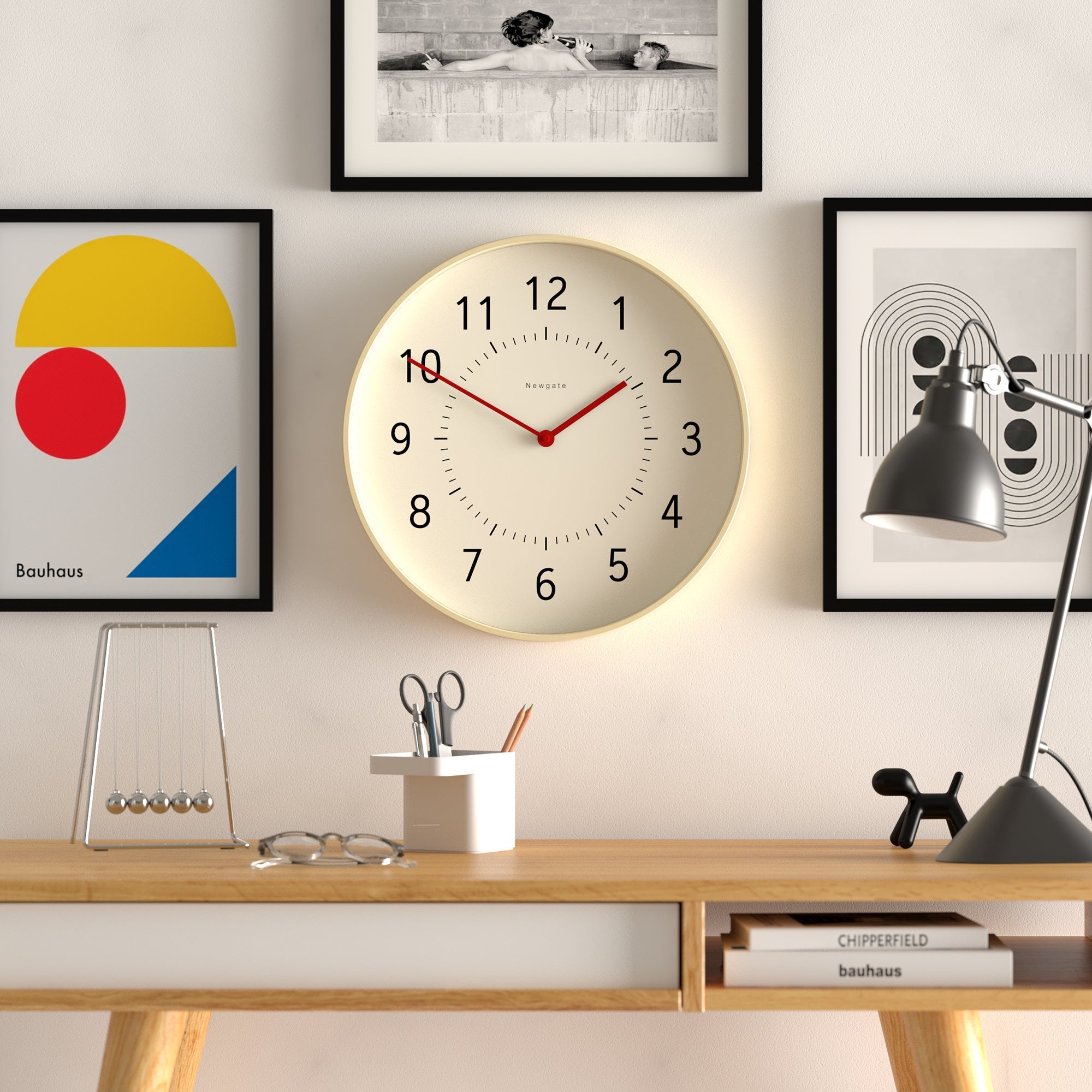 Newgate Monopoly Plywood Wall Clock With Red Hands V398-NGMON264PLY40FR