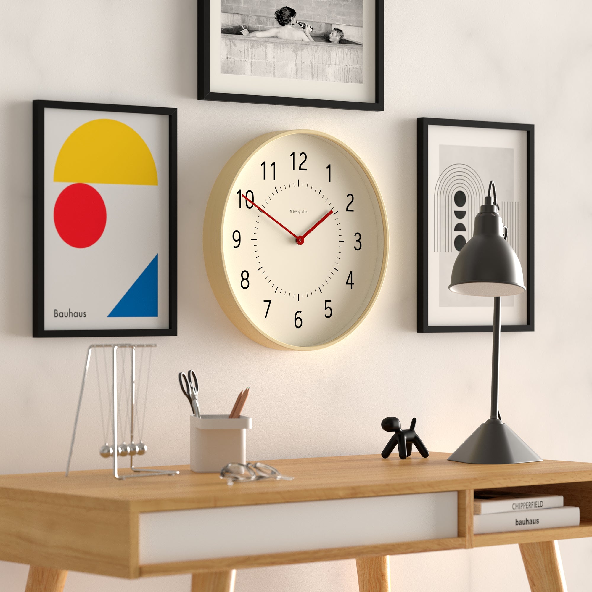 Newgate Monopoly Plywood Wall Clock With Red Hands V398-NGMON264PLY40FR