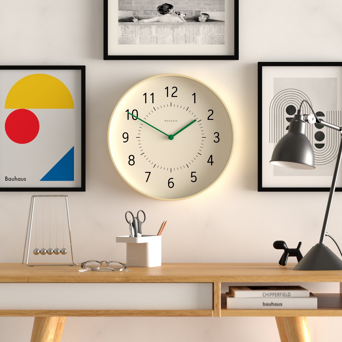 Newgate Monopoly Plywood Wall Clock With Green Hands V398-NGMON264PLY40VG