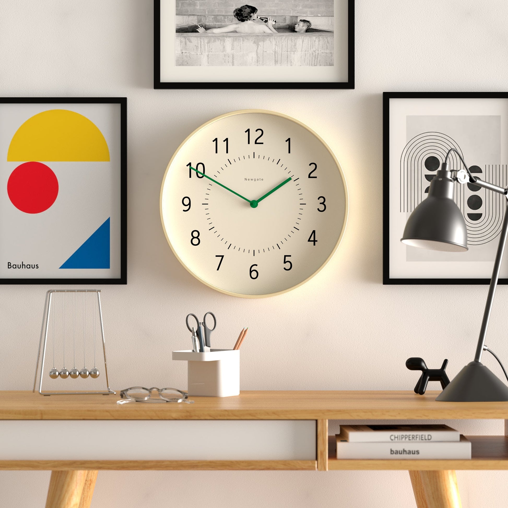 Newgate Monopoly Plywood Wall Clock With Green Hands V398-NGMON264PLY40VG