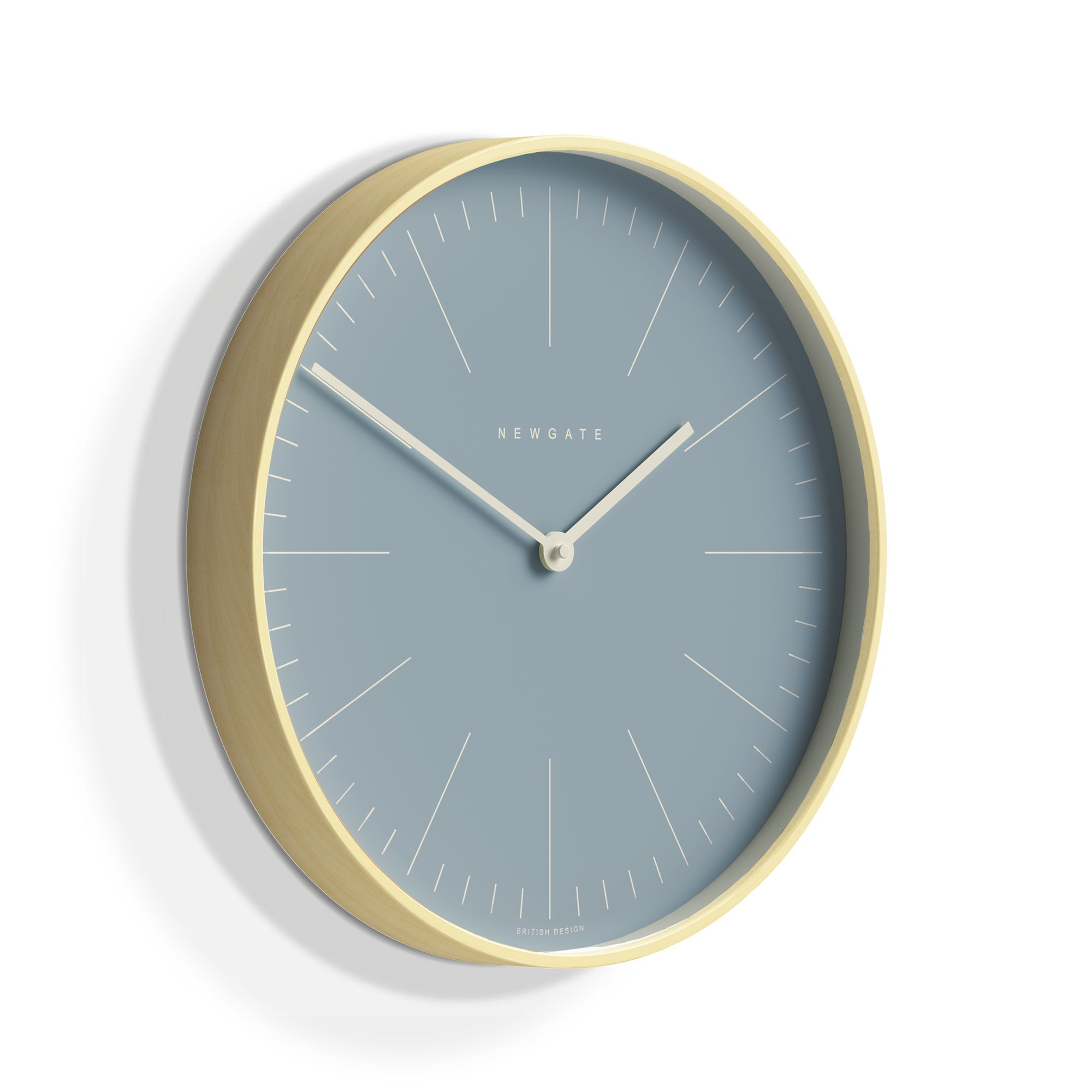 Newgate Mr Clarke Clock Pale Wood Pill Blue Dial 128 V398-NGMRC128PLY40