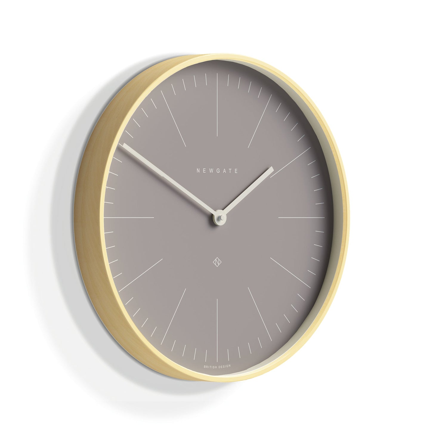 Newgate Mr Clarke Clock Pale Wood Clay Grey Dial V398-NGMRC147PLY40