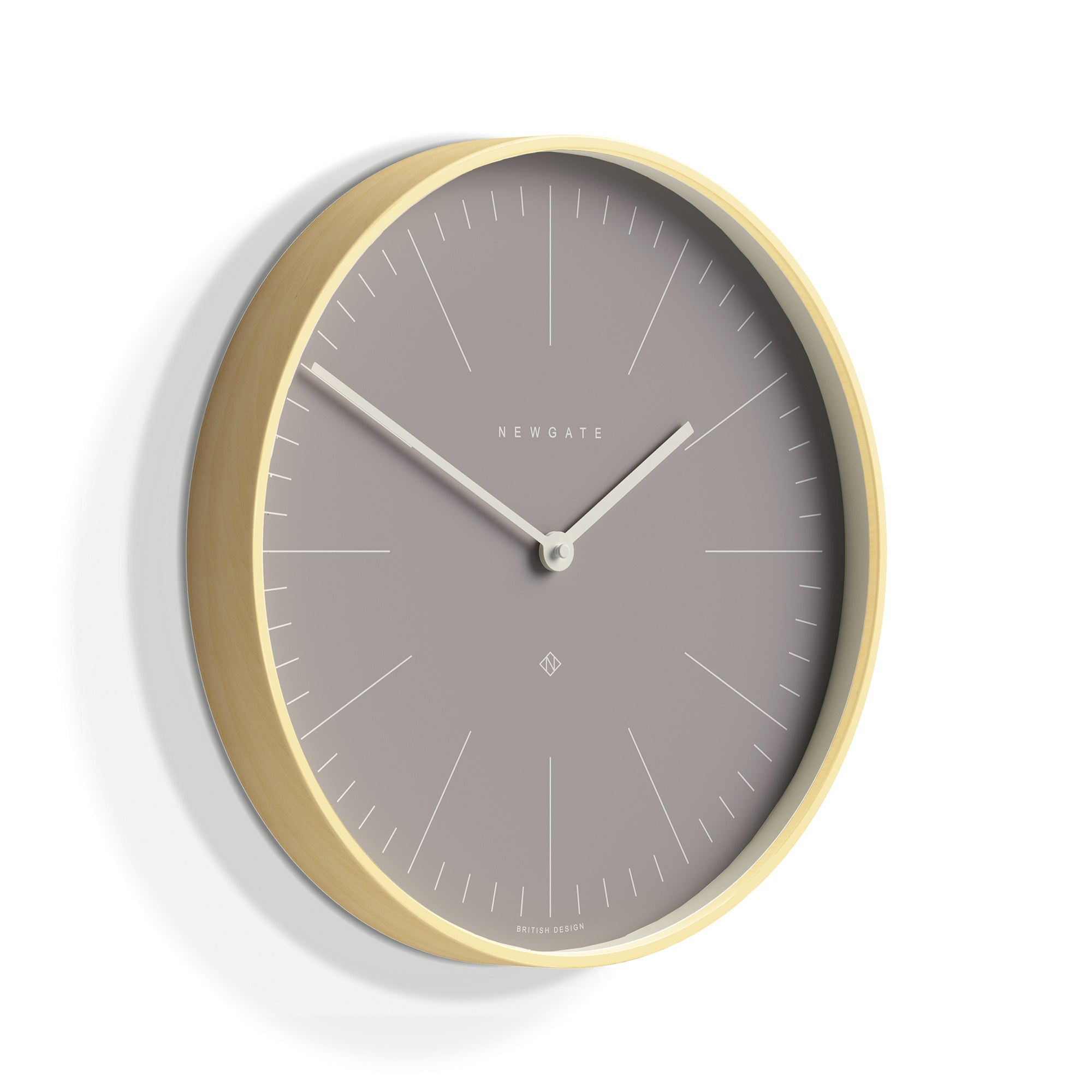 Newgate Mr Clarke Clock Pale Wood Clay Grey Dial V398-NGMRC147PLY40