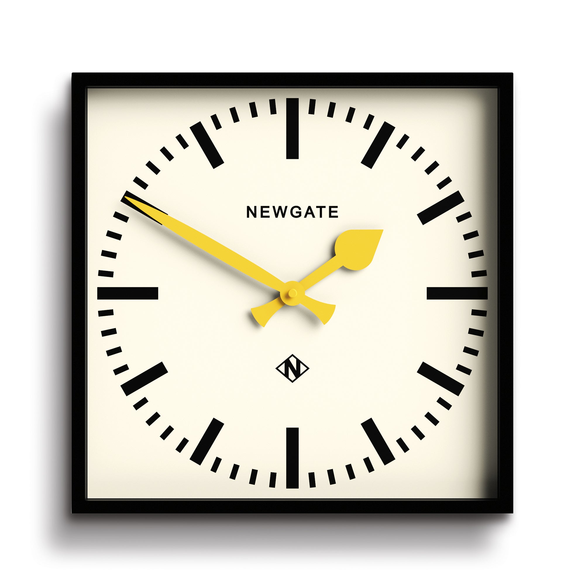 Newgate Number Five Wall Clock Black Yellow Hands V398-NGNUMFIV390KCY