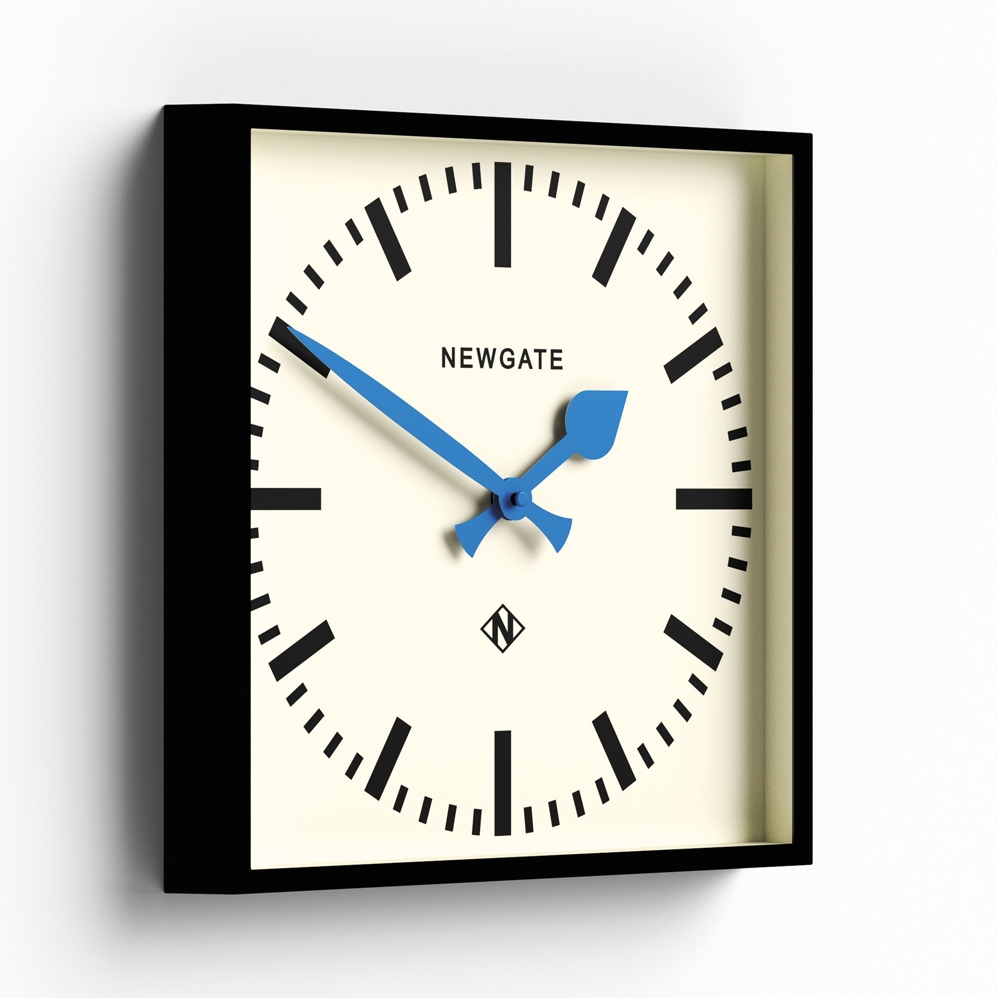 Newgate Number Five Wall Clock Black Blue Hands V398-NGNUMFIV390KICE