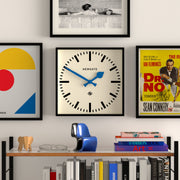 Newgate Number Five Wall Clock Black Blue Hands V398-NGNUMFIV390KICE