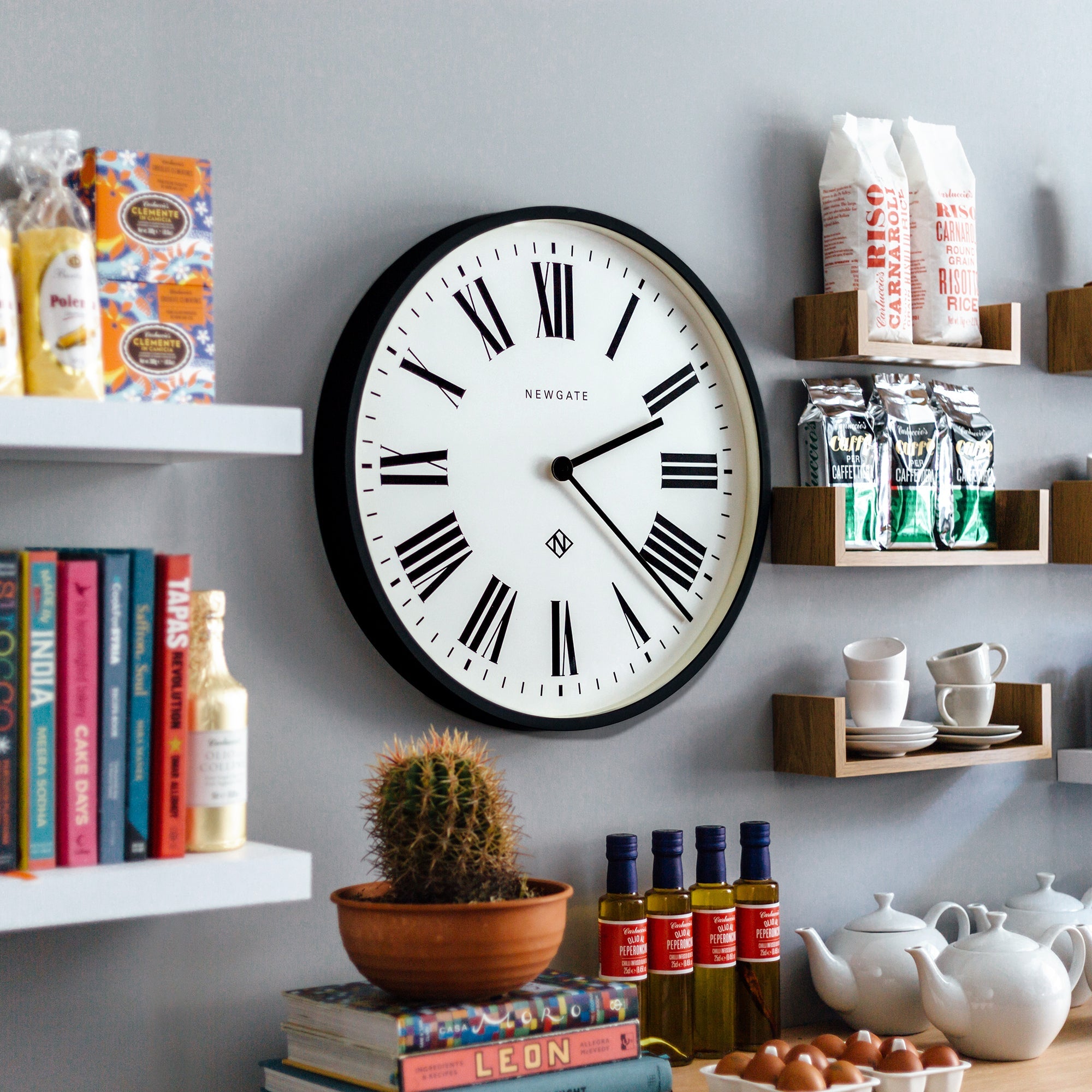 Newgate Number One Clock Italian Black V398-NGNUMONE148K
