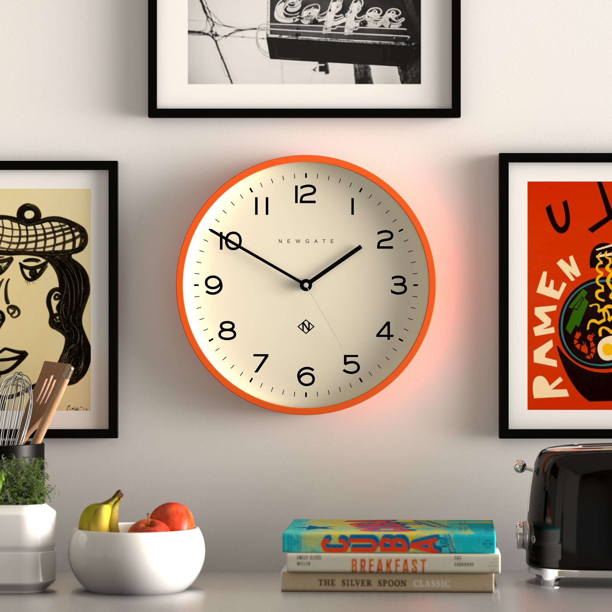 Newgate Number Three Echo Clock Silicone Orange V398-NGNUMTHR129PO