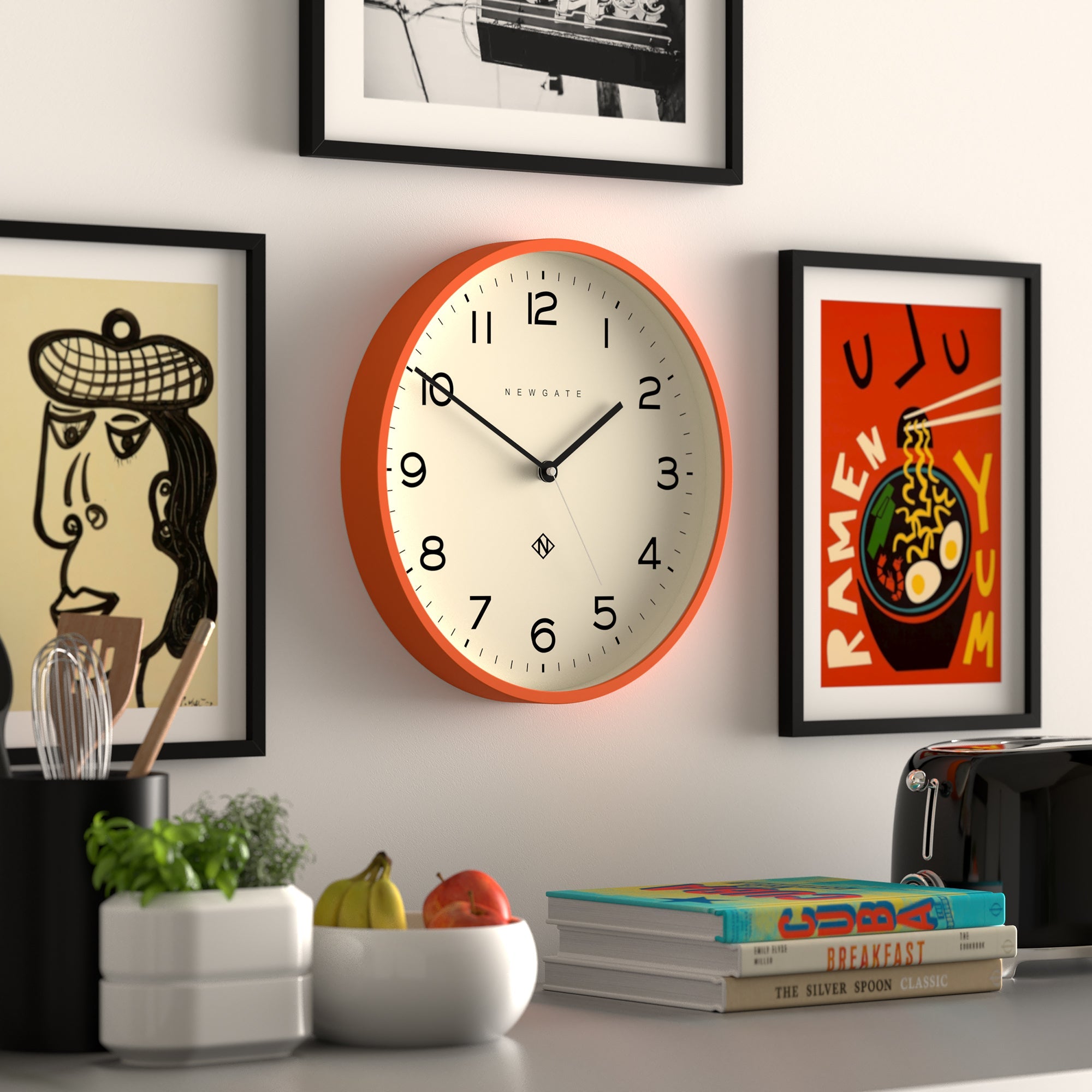Newgate Number Three Echo Clock Silicone Orange V398-NGNUMTHR129PO