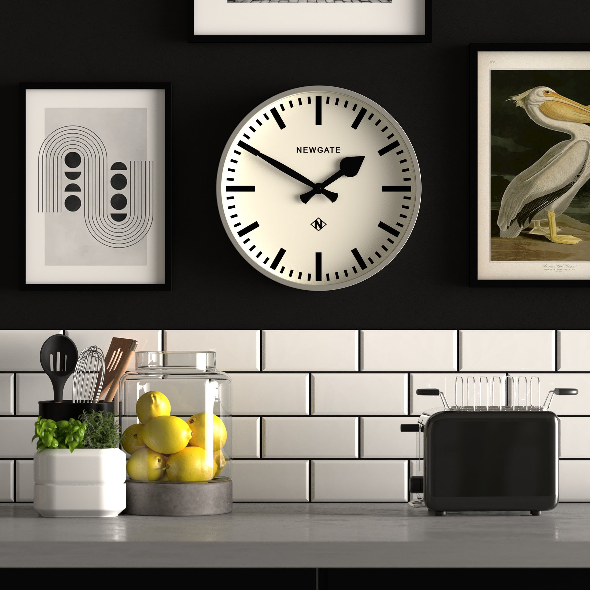 Newgate Railway Clock Grey V398-NGNUMTHR390PGY